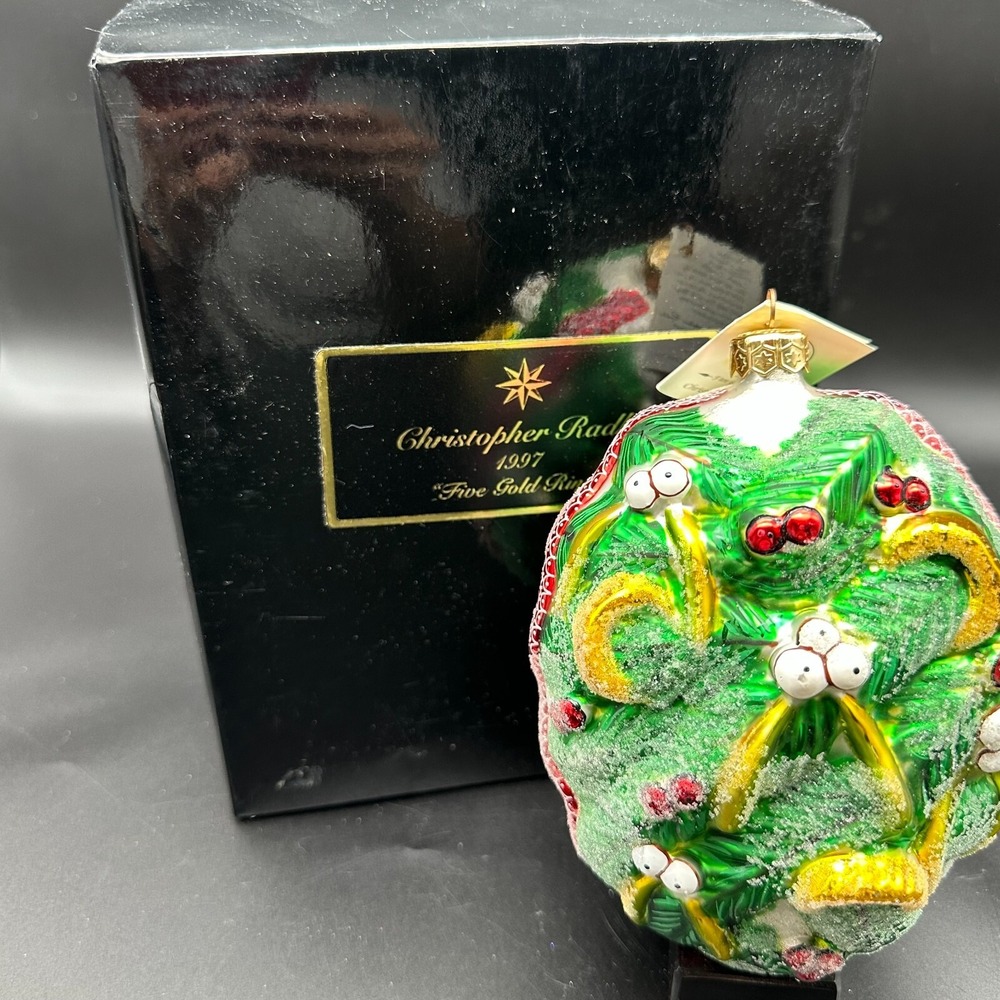 1997‎ CHRISTOPHER RADKO FIVE GOLDEN RINGS 6" ORNAMENT 12 DAYS OF CHRISTMAS